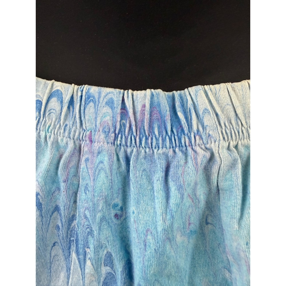 Shirleighs Marbled Art Blue Cotton Skirt Kids Medium Handmade - Picture 2 of 9